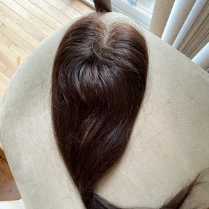 Human hair topper, lace front